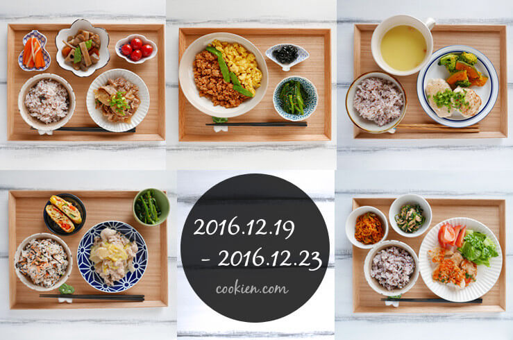 作り置きおかず・常備菜を使った献立(20161219-1223)
