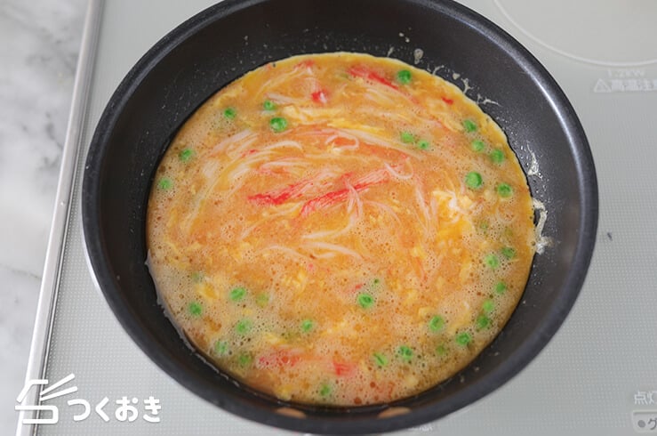 カニカマで作る簡単半熟かに玉の料理手順その３