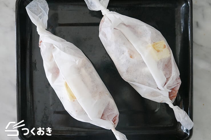 鮭ときのこのバター醤油包み焼きの手順写真その３