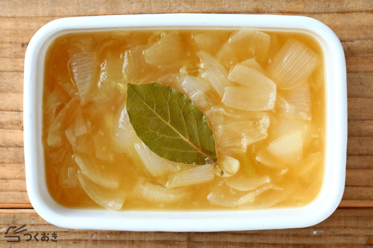 新たまねぎのスープの冷蔵保存写真