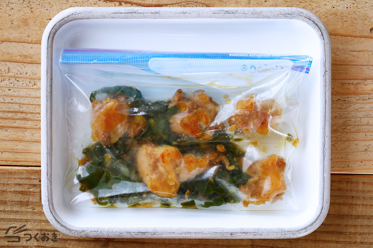 鶏肉とピーマンの香味炒めの冷凍保存写真