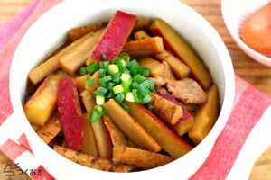 根菜と鶏肉の甘辛煮の写真