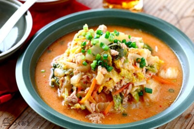 白菜とキムチの豆乳スープの料理写真
