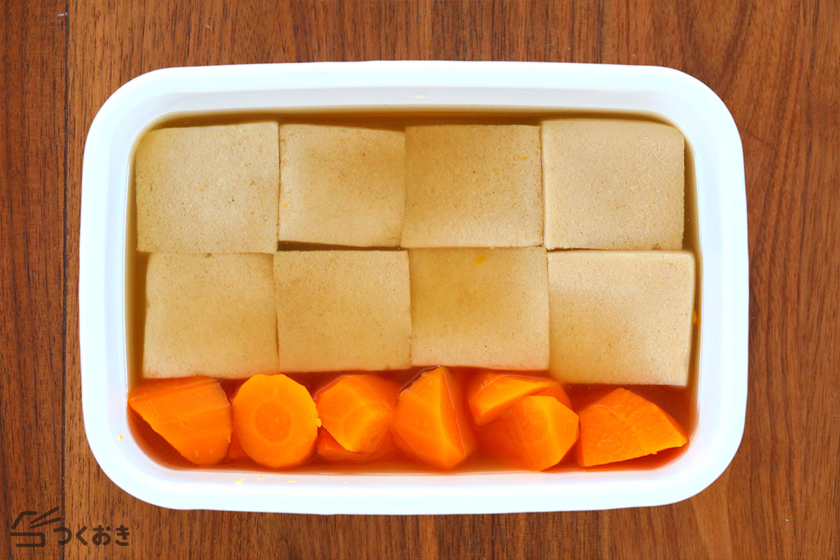 基本の高野豆腐の煮物の冷蔵保存写真