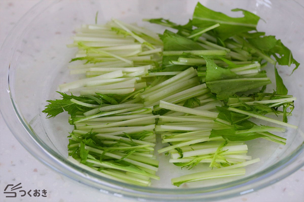 レンジで簡単 水菜のおひたしの手順写真その1