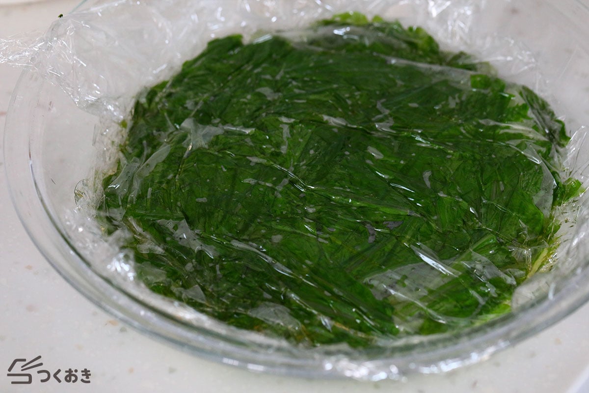 レンジで簡単 水菜のおひたしの手順写真その3