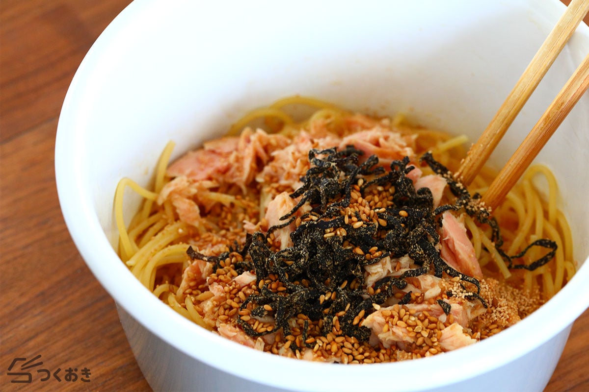 冷めてもおいしい ツナと塩こんぶの和パスタの手順写真その4