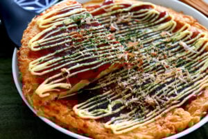 包丁いらず！もやしとチーズのお好み焼き風の写真