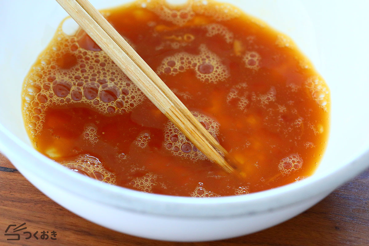 包丁いらず！もやしとチーズのお好み焼き風の手順写真その1