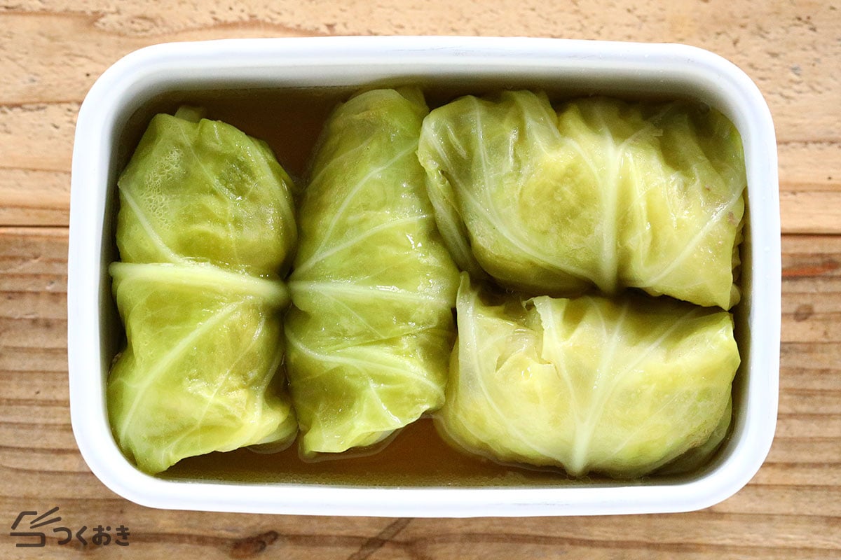 基本のロールキャベツの冷蔵保存写真