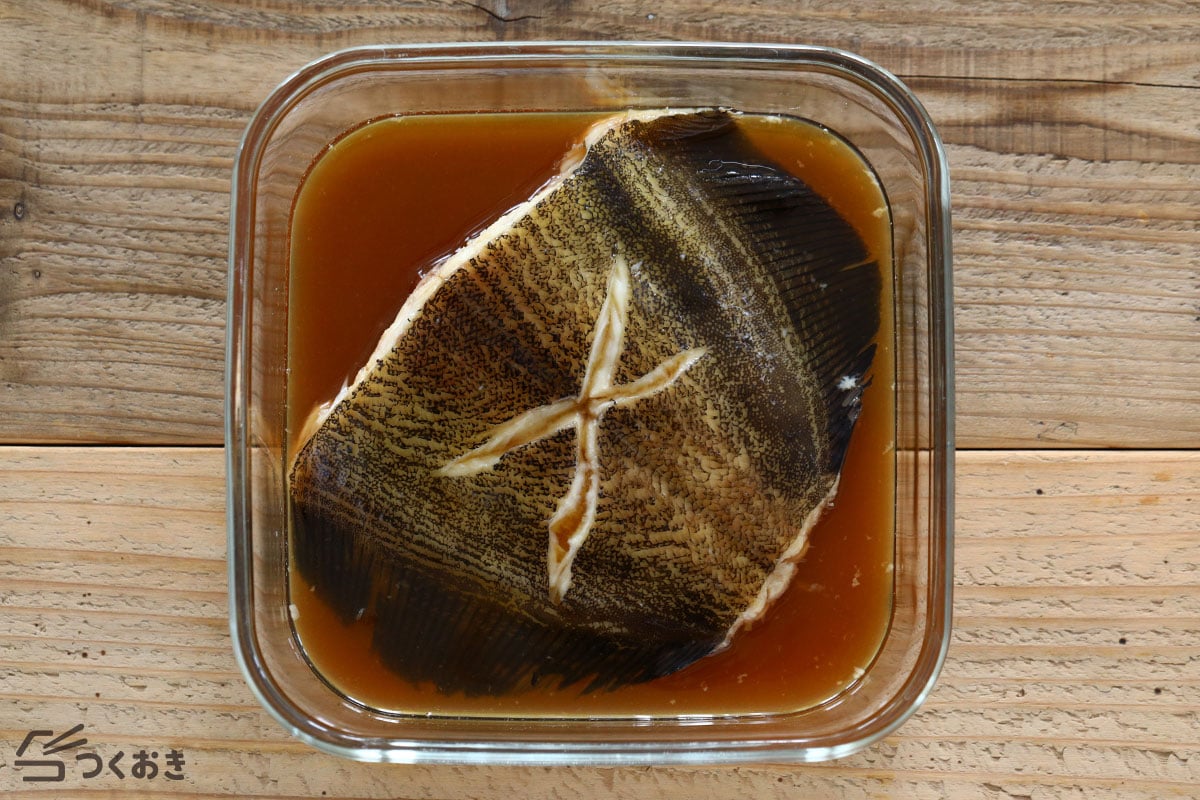 黄金比で味決まる！カレイの煮付けの冷蔵保存写真