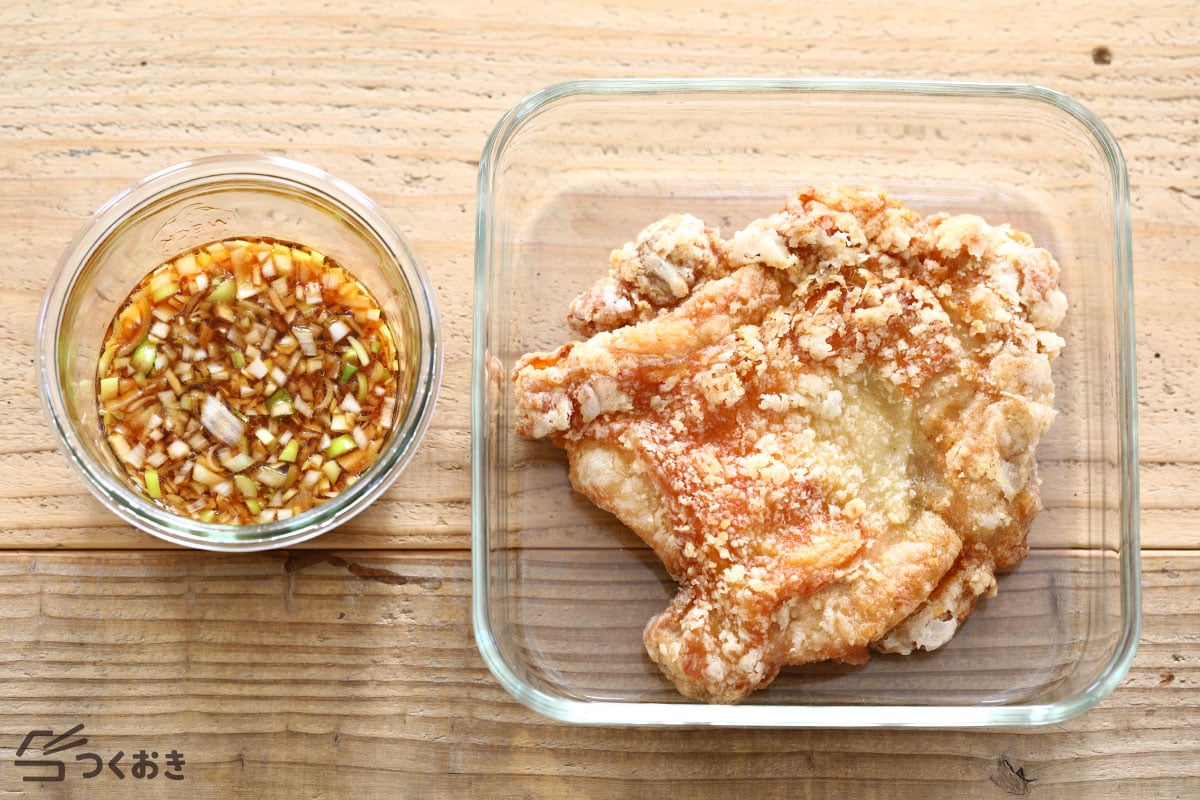 揚げずに簡単！基本の油淋鶏の冷蔵保存写真