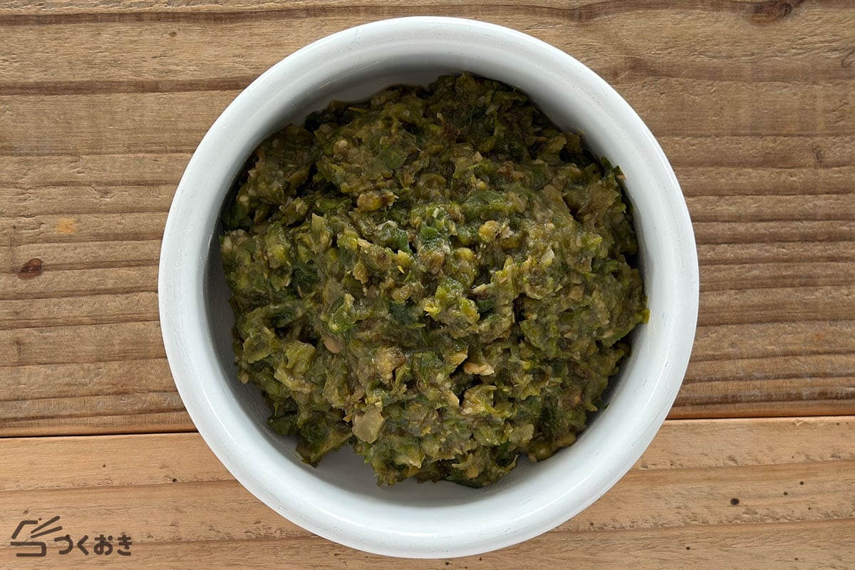 ふき味噌（ふきのとう味噌）の冷蔵保存写真