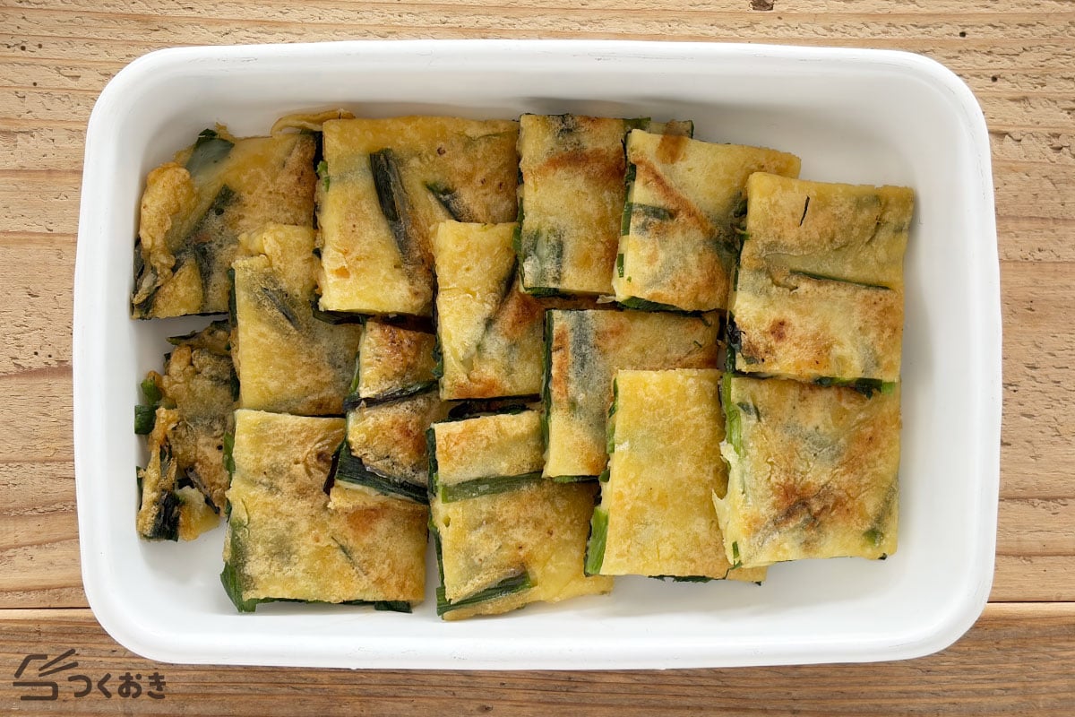 カリッともちもち！基本のニラチヂミの冷蔵保存写真