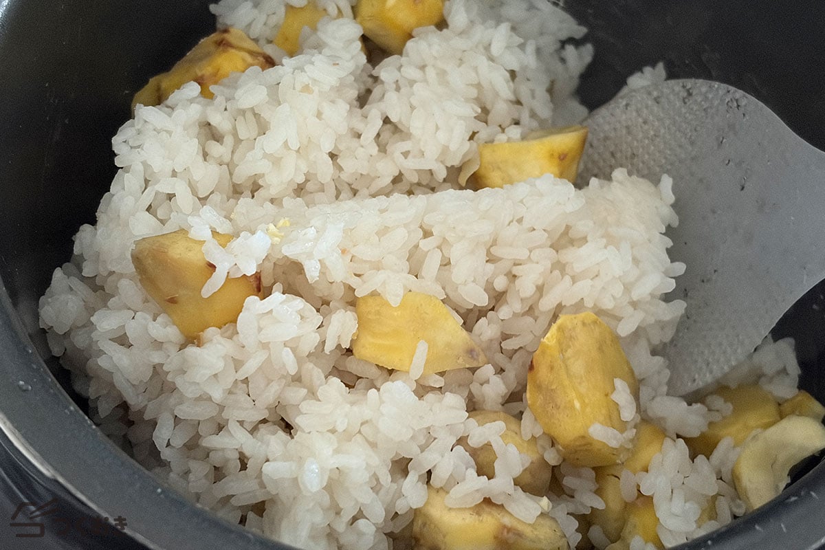 炊飯器でほくほく 基本の栗ご飯の手順写真その5