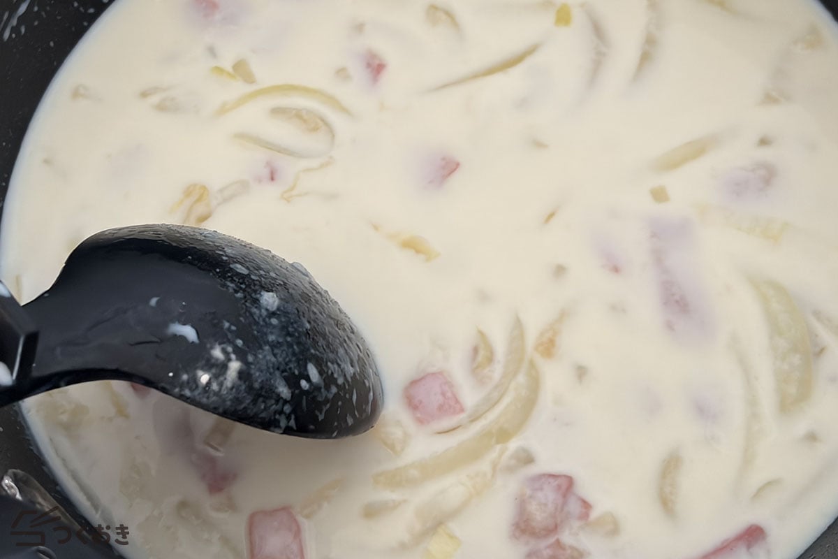 牛乳で簡単！ほくほく濃厚かぼちゃグラタンの手順写真その3